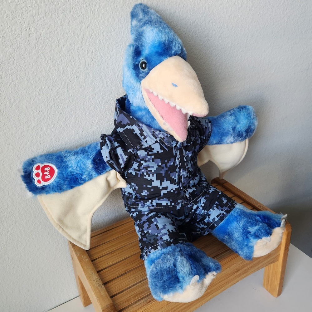 Build A Bear Blue Dinosaur‎ Pterodactyl Plush Stuffed Animal Outfit SOUND WORKS
